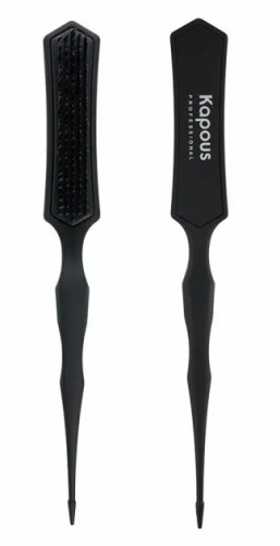 KAPOUS расческа д/волос узкая трехуровневая щетина черная